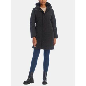 White Sky BLACK Womens Falcon Parka Coat Down Removable Hood US XS NEW